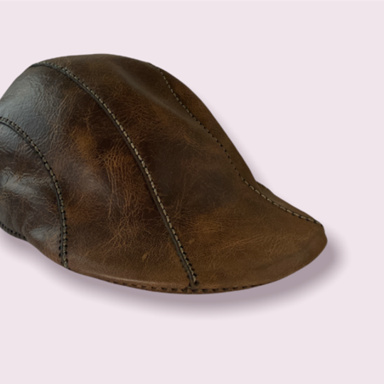 EsteamedPunk Flat Cap Leather Hat - Soft