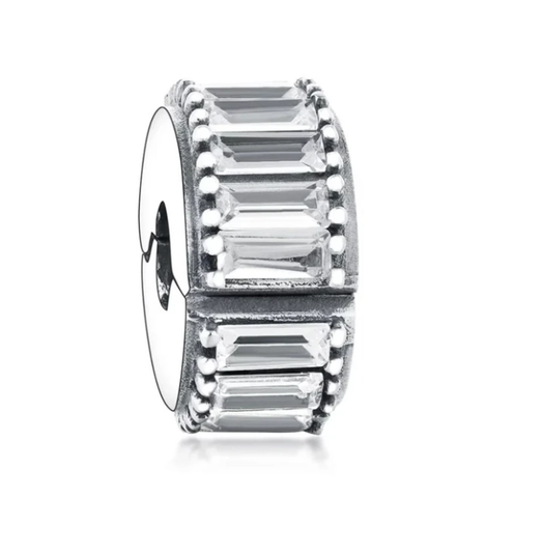 Sparkling White CZ Baguette Clip