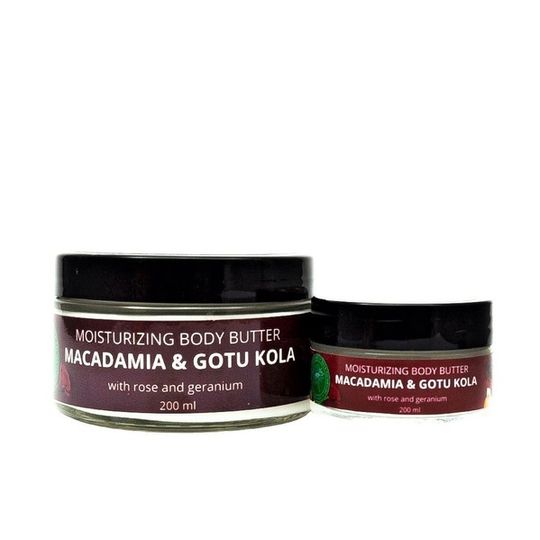 Moisturizing Body Butter - Macadamia & Gotu Kola with rose and geranium